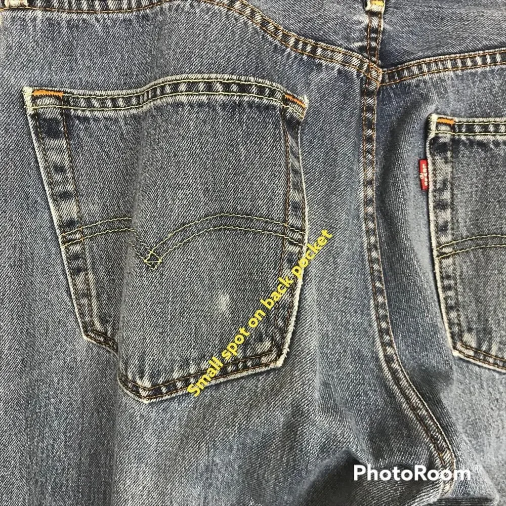 LEVI'S Mens 505 Medium Wash Straight Leg Jeans Sz W36L34